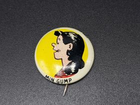 1946 Kellogg's Pep Button Pin "Min Gump"