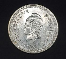New Hebrides 1966 Silver 100 Francs UNC KM #1 160708