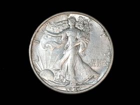 1937-S Walking Liberty Silver Half Dollar About UNC 10904