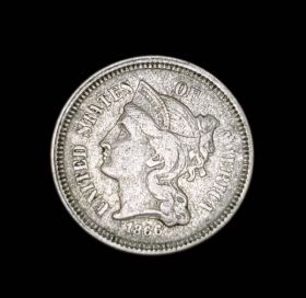 1866 Three Cent Nickel VF+ 1007020