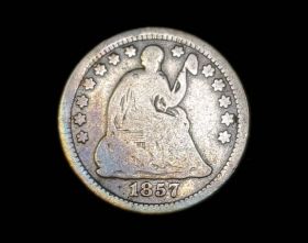 1857 Liberty Seated Silver Half Dime Good+ 1507020