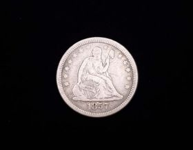 1857 Liberty Seated Silver Quarter VF+