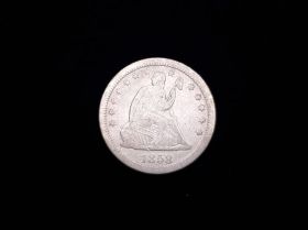 1858 Liberty Seated Silver Quarter Fine