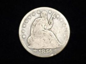 1854-O Arrows Liberty Silver Half Dollar Good+