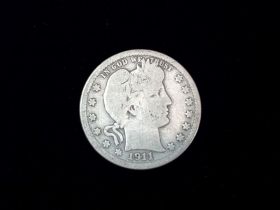 1911 Barber Silver Quarter VG 30905