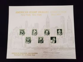 BEP Souvenir Card #B-168 1993 7 1940 1¢ Famous American stamps