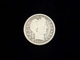 1892 Barber Silver Quarter Good+ 10911