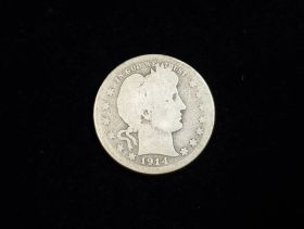 1914 Barber Silver Quarter AG 120911