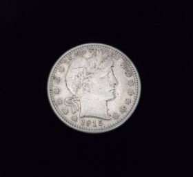 1915-D Barber Silver Quarter XF+