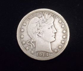 1914-D Barber Silver Quarter Fine