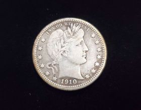 1910-D Barber Silver Quarter XF
