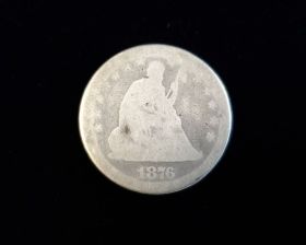 1876 Liberty Seated Silver Quarter Fair+