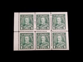 Canada Scott #217B Booklet Pane of 6 Mint Never Hinged