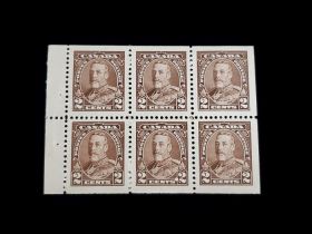 Canada Scott #218B Booklet Pane of 6 Mint Never Hinged