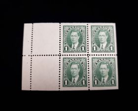 Canada Scott #231A Booklet Pane of 4 & 2 Labels MNH