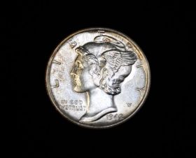 1942-S Mercury Silver Dime B.U.