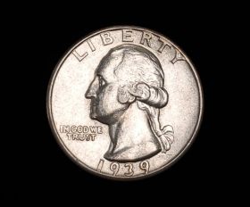 1939-D Washington Silver Quarter About Uncirculated 10507