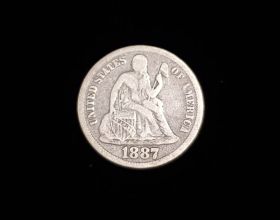 1887 Liberty Seated Silver Dime Fine+ 70125