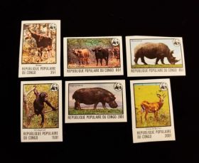 Congo Peoples Rep. Scott #453-458 IMPERF Set Mint Never Hinged