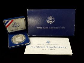 1987 U.S. Mint Constitution Proof Silver Dollar