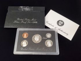 1998 U.S. Mint Silver Proof Set W/ Box & COA 01