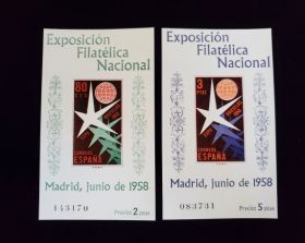 Spain Scott #877A-878A Set Sheets of 1 Mint Never Hinged