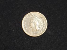 1865 Indian Head Cent Fancy 5 VF+ 70214
