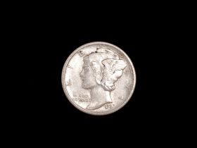 1937-D Mercury Silver Dime AU 3039