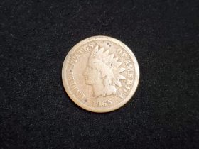 1865 Indian Head Cent Plain 5 Good 230317