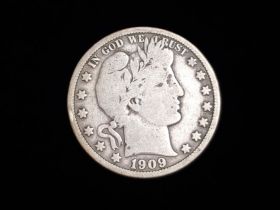 1909 Barber Silver Half Dollar VG+ 10410