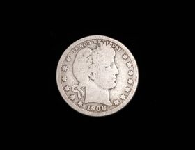 1908-D Barber Silver Quarter Good+ 20410