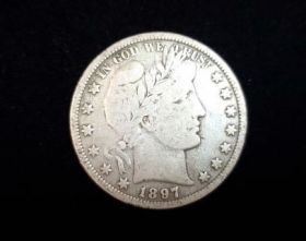 1897 Barber Silver Half Dollar VG+ 20714