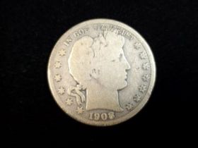 1908-O Barber Silver Half Dollar Good+ 60714