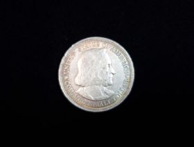 1893 Columbian Silver Half Dollar Commemorative AU 10714