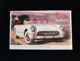 U.S. Scott #UX440-UX444 Booklet of 20 MNH 50s Sporty Cars
