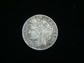 France 1872-K Silver 1 Franc VF
