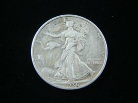 1936-D Walking Liberty Silver Half Dollar XF