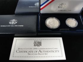 1994 United States Mint World Cup Commemorative Proof Silver Dollar & Clad Half
