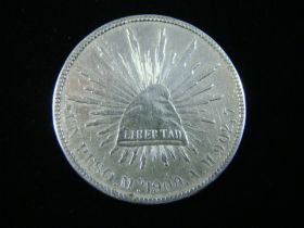 Mexico 1908 Mo AM Silver Peso XF
