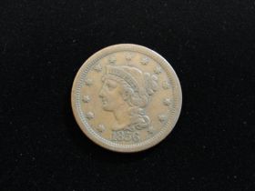 1856 Braided Hair Large Cent Fine+ (Slanted 5)