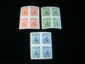 Uruguay Scott #391a-393a Set Imperf Sheets Of 4 Mint Never Hinged