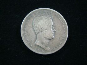 Italian States Sardinia 1836 Silver 5 Lire Very Fine