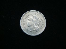 1868 Three Cent Nickel XF+ 110508