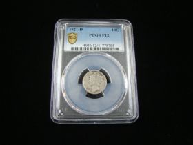 1921-D Mercury Silver Dime PCGS Graded F12 #41778785
