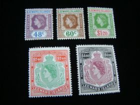 Leeward Islands Scott #143-147 High Values Of Set Mint Never Hinged