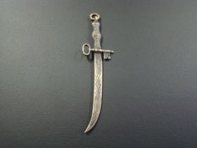 Antique Ceremonial Miniature Sword & Key Pendant