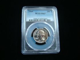 1964 Washington Silver Quarter PCGS Graded PR67 #43974362