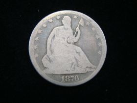 1876 Liberty Seated Silver Half Dollar Good+ 20827