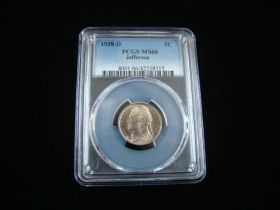 1938-D Jefferson Nickel PCGS Graded MS66 #42238315