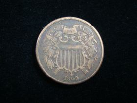 1865 Two Cents Plain 5 Fine 20515